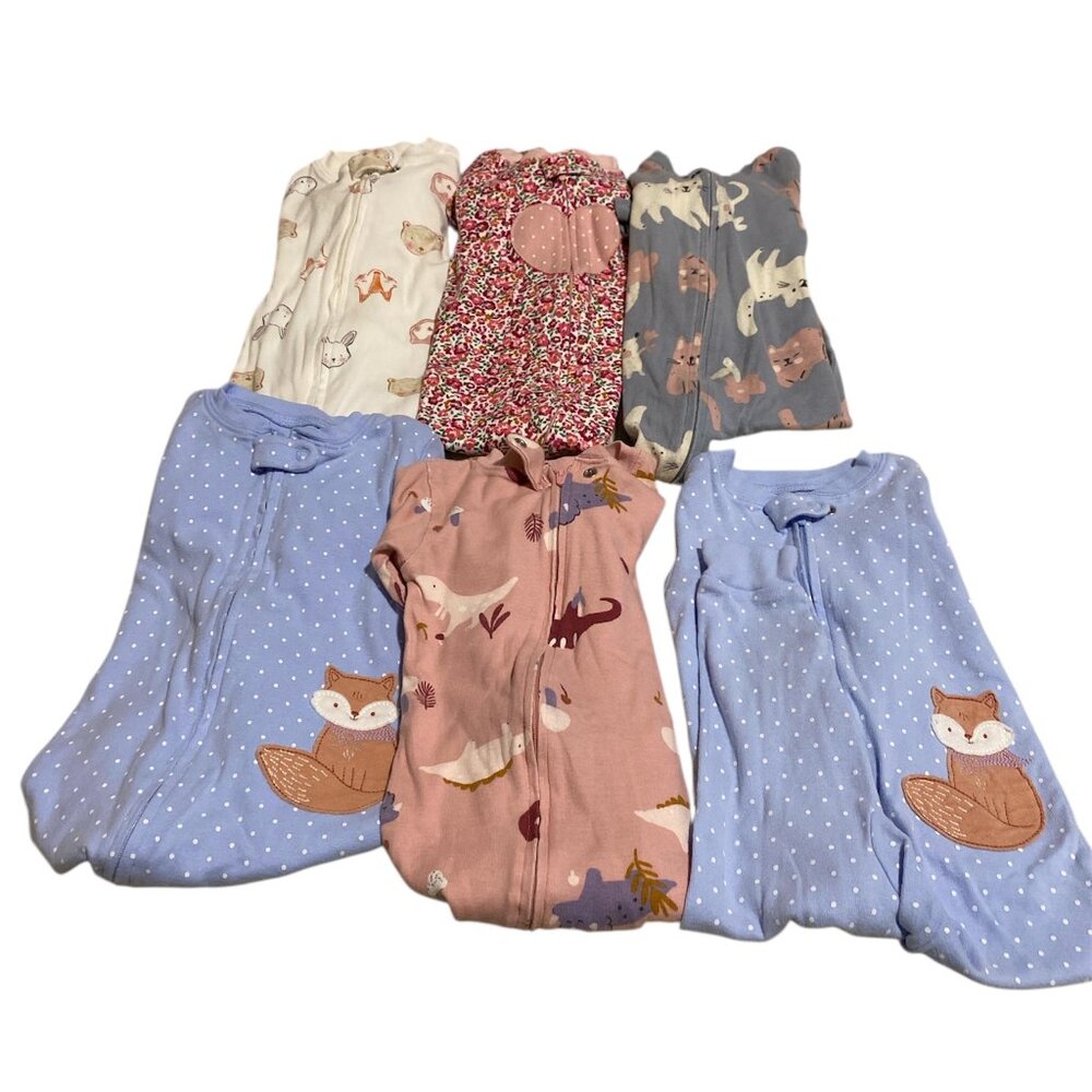 BUNDLE - Carters Baby Girl Sleeper/Pajamas (Six), size 18 Months